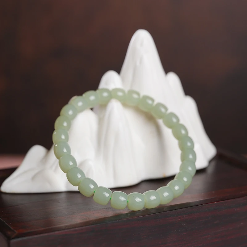 和田玉且末蓝极限弧直切卡8mm手串和田玉手串