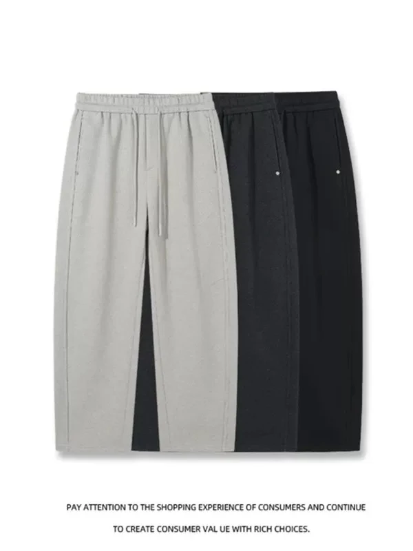 DRM【秋冬加绒卫裤】弯刀直筒休闲百搭高弹裤子