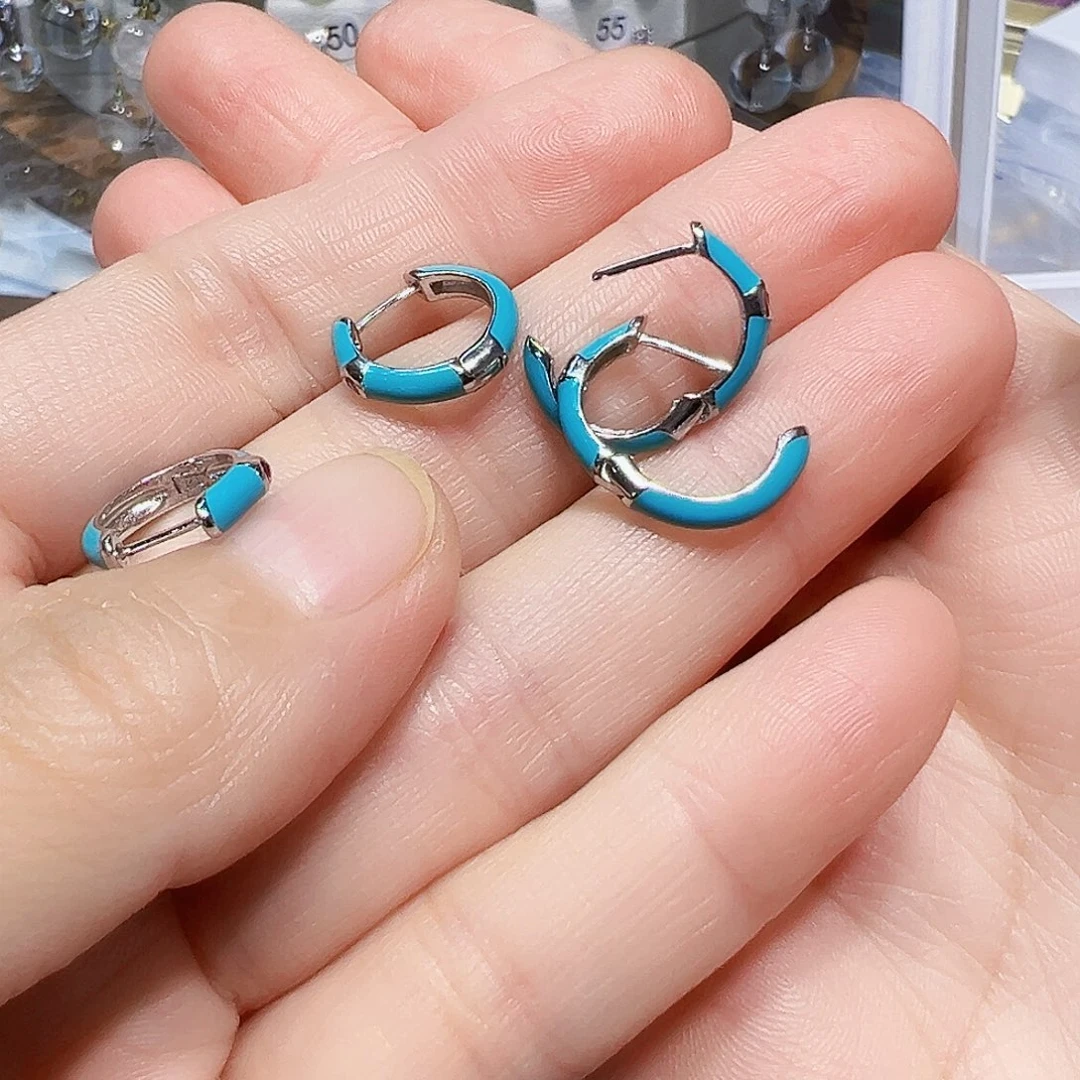 银S925镶嵌耳饰红宝石