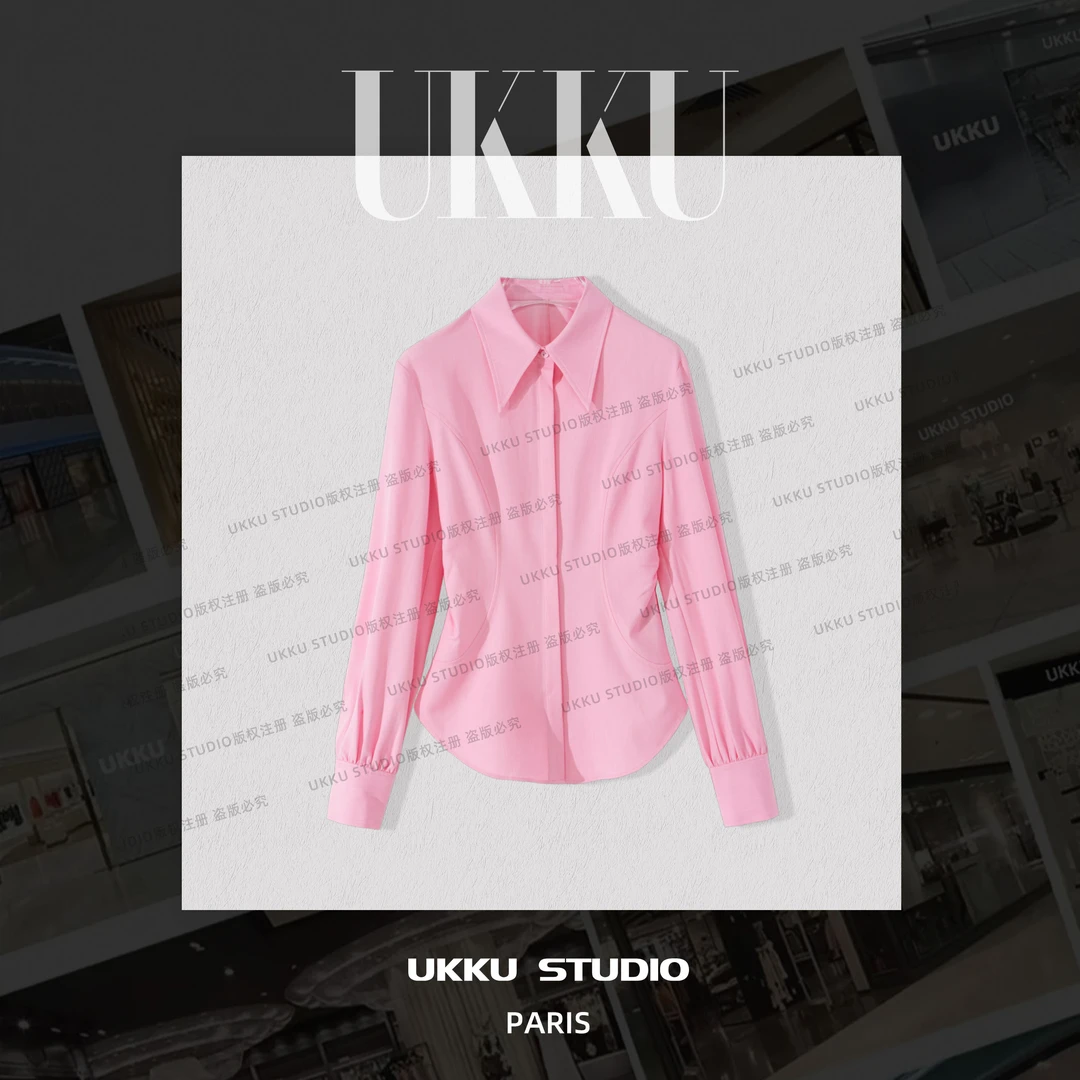 秀秀【UKKUSTUDIO】小众休闲时尚气质设计师长袖衬衫514829