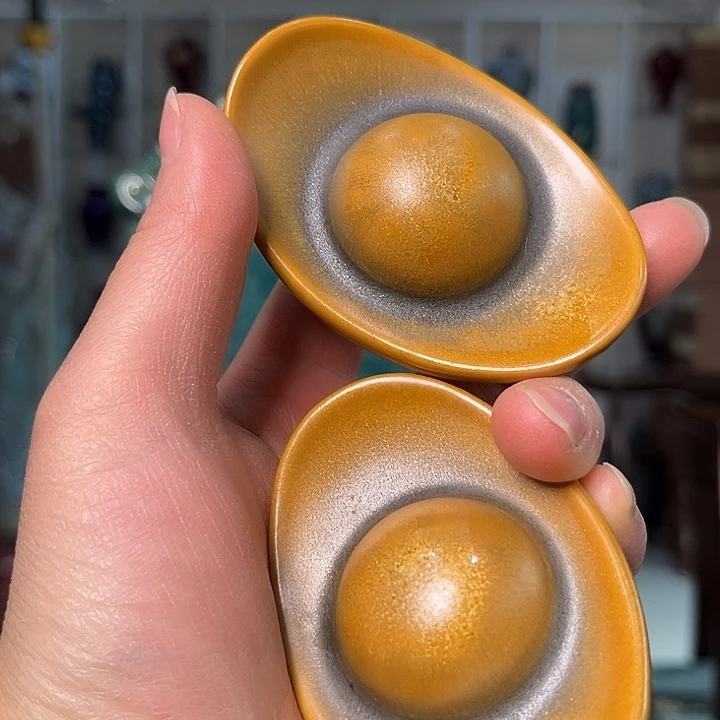 陶摆件2只钧瓷摆件钧瓷摆件