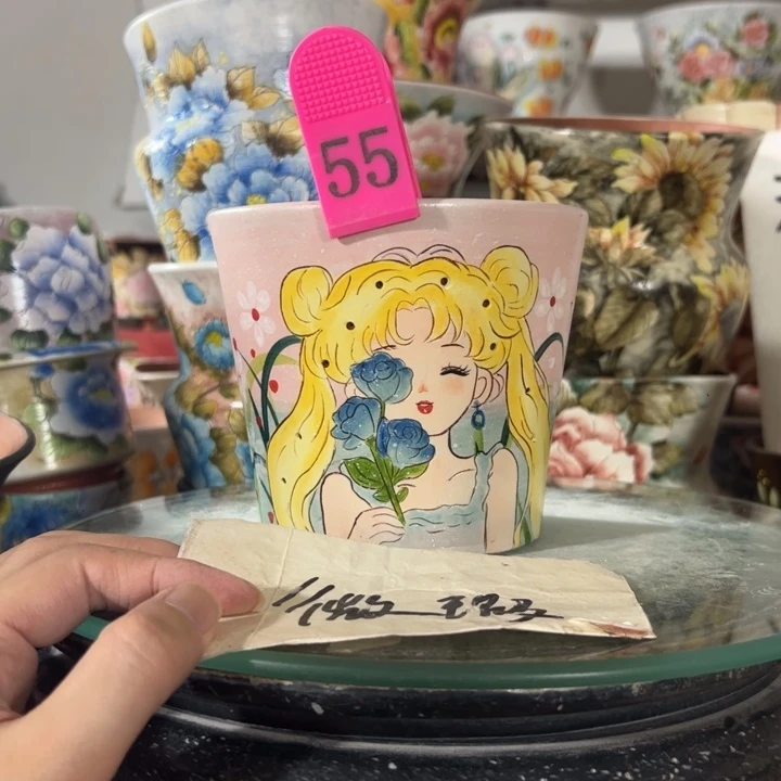 景德镇手绘花盆满38包邮偏远地区除外