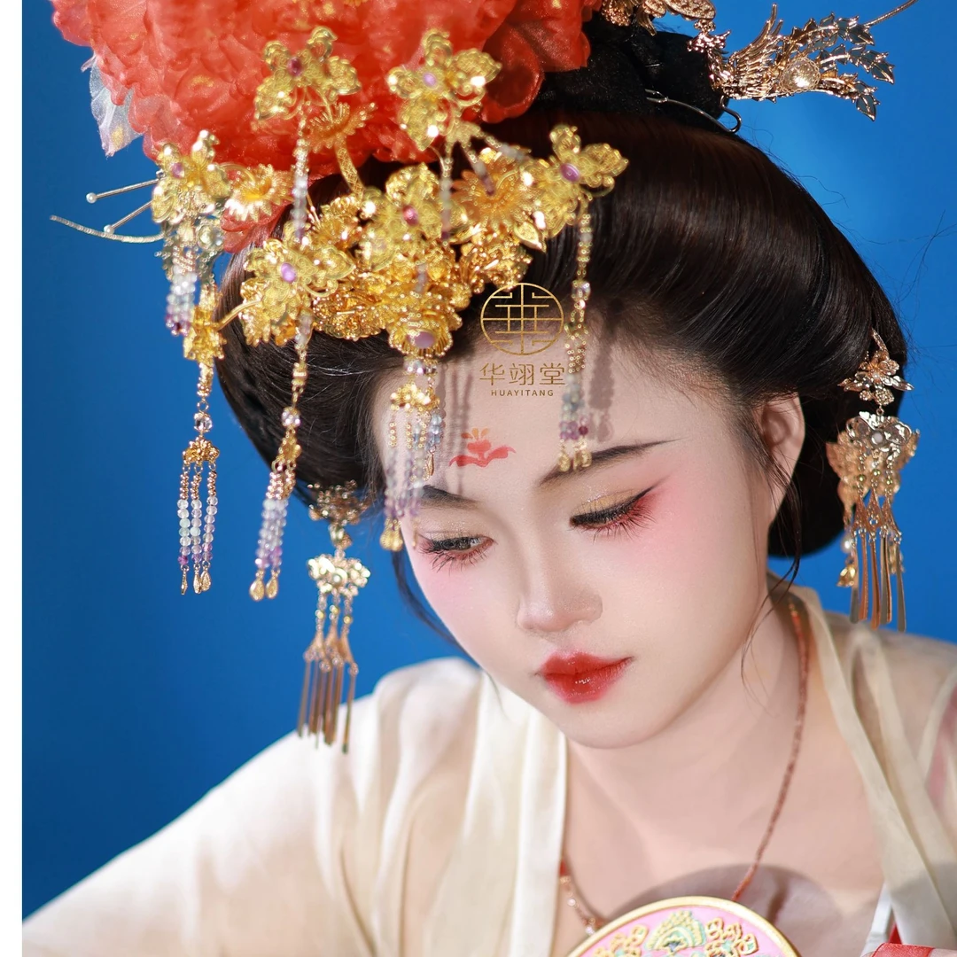 铜合金婚庆饰品 华翊堂原创设计国风婚嫁日常汉服手工大唐之梦冠