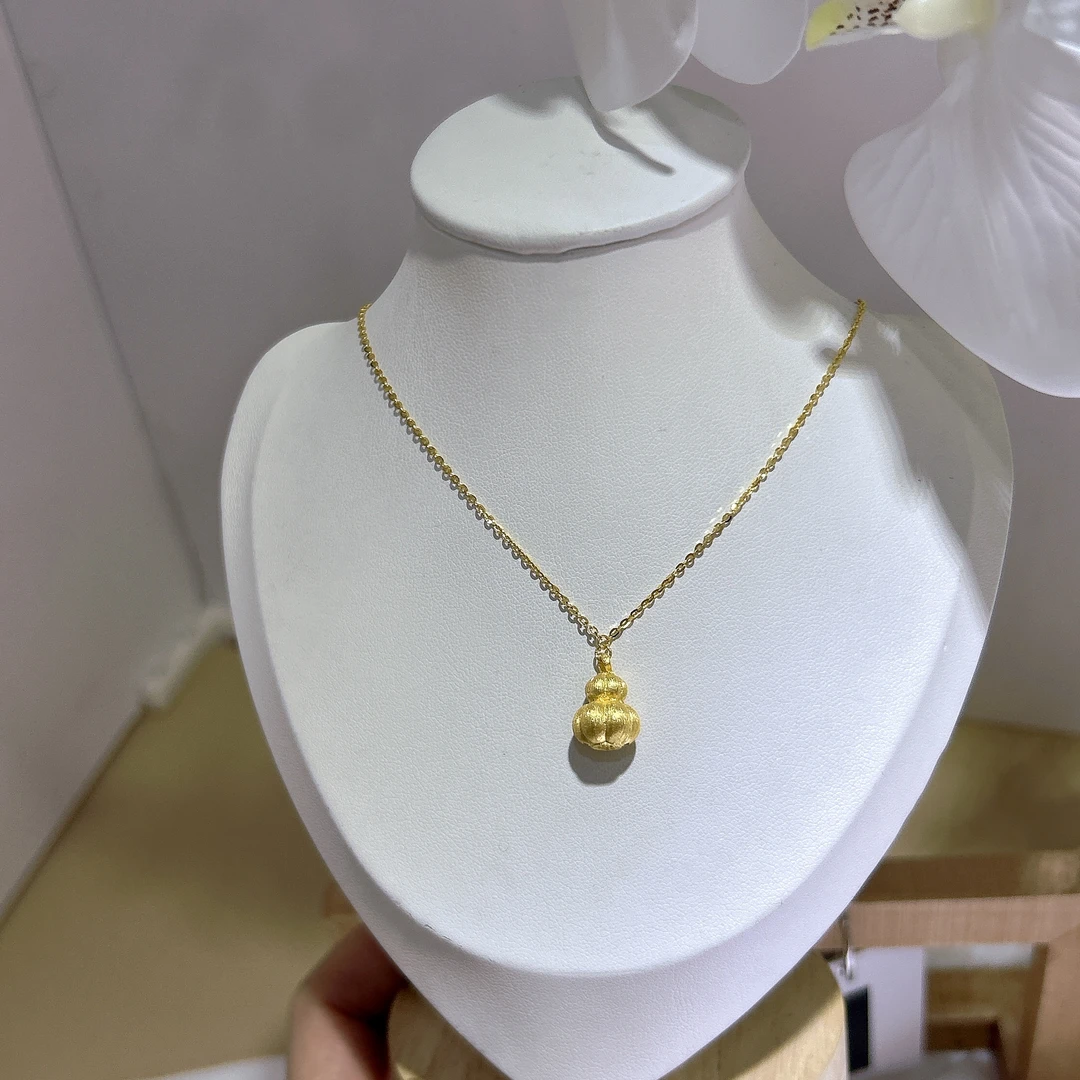 5G工艺足金999简约小精致拉丝南瓜葫芦套链