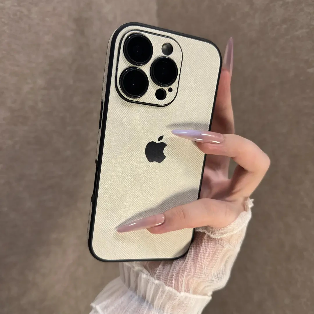 熏衣紫适用苹果16promax手机壳全包15牛仔布14自带镜头膜13/12尚