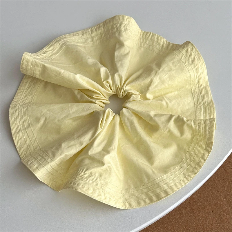 韩版透明黄慵懒风奶黄色系大发圈高级肠圈女扎头发饰头绳头饰