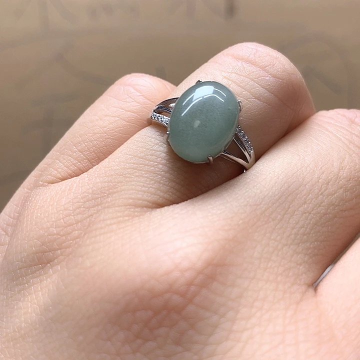 水晶水晶戒指银S925镶嵌