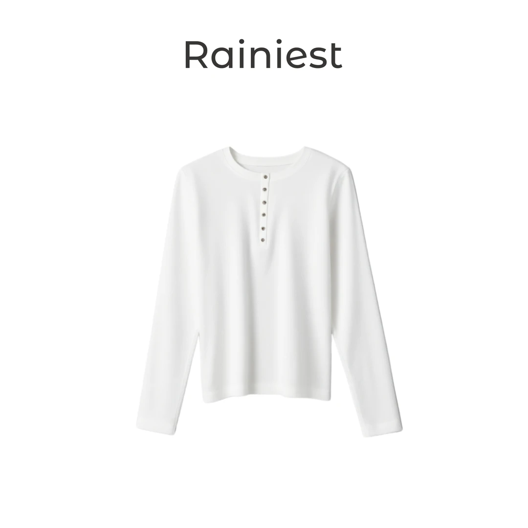 雨哥Rainiest棉半开襟长袖T恤D259T010K3