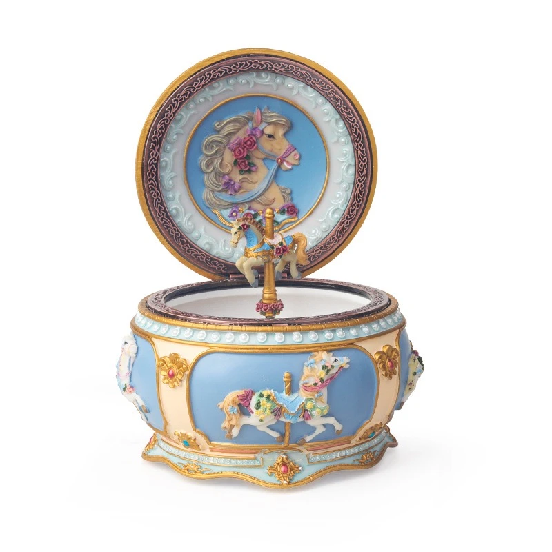 旋转木马音乐盒公主少女心复古创意闺蜜女生伴手礼摆件