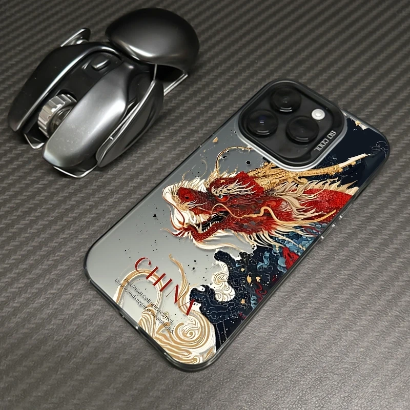 水彩龙苹果16promax/13手机壳新款14适用iphone12个性15保护壳x