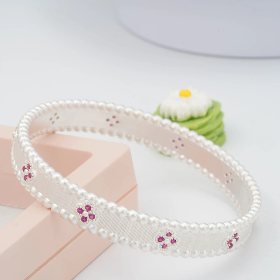 足银手镯 足银手镯 红钻万花筒手镯足银999