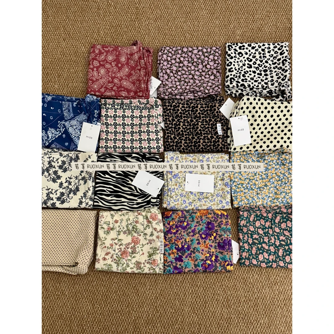 RUOXUN韩系碎花帆布包女豹纹波点单肩包大容量斜挎包小众简约ins