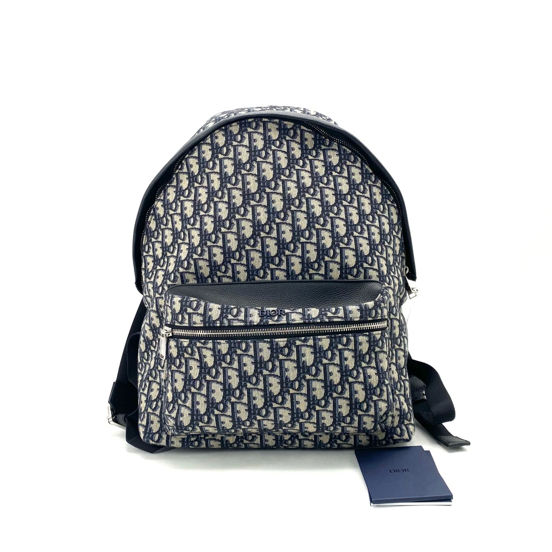 99新 DIOR/迪奥 经典老花帆布双肩包 尺寸30/42休闲时尚男包