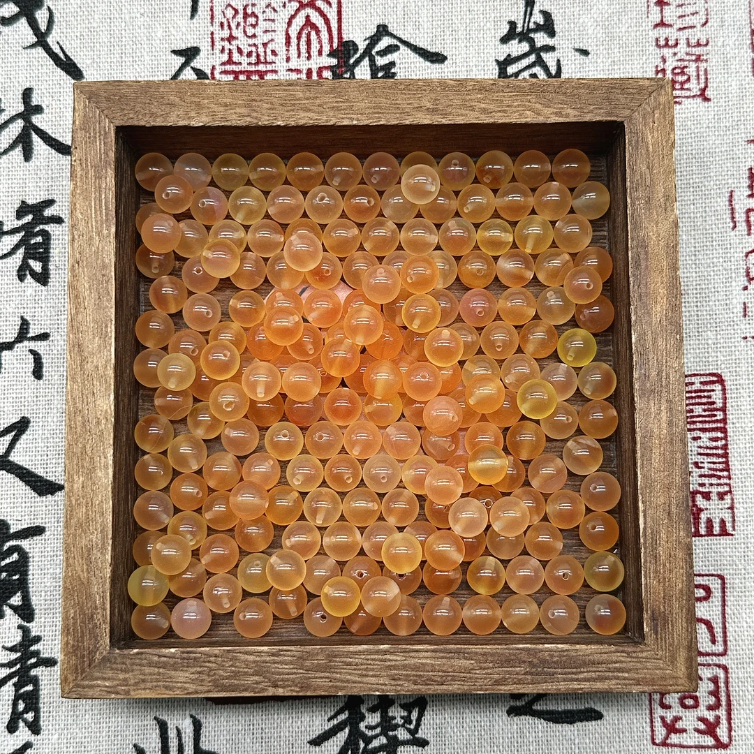 【溏心玛瑙8mm】玛瑙材质 橘溏心散珠 手工diy串珠散珠多样性发一