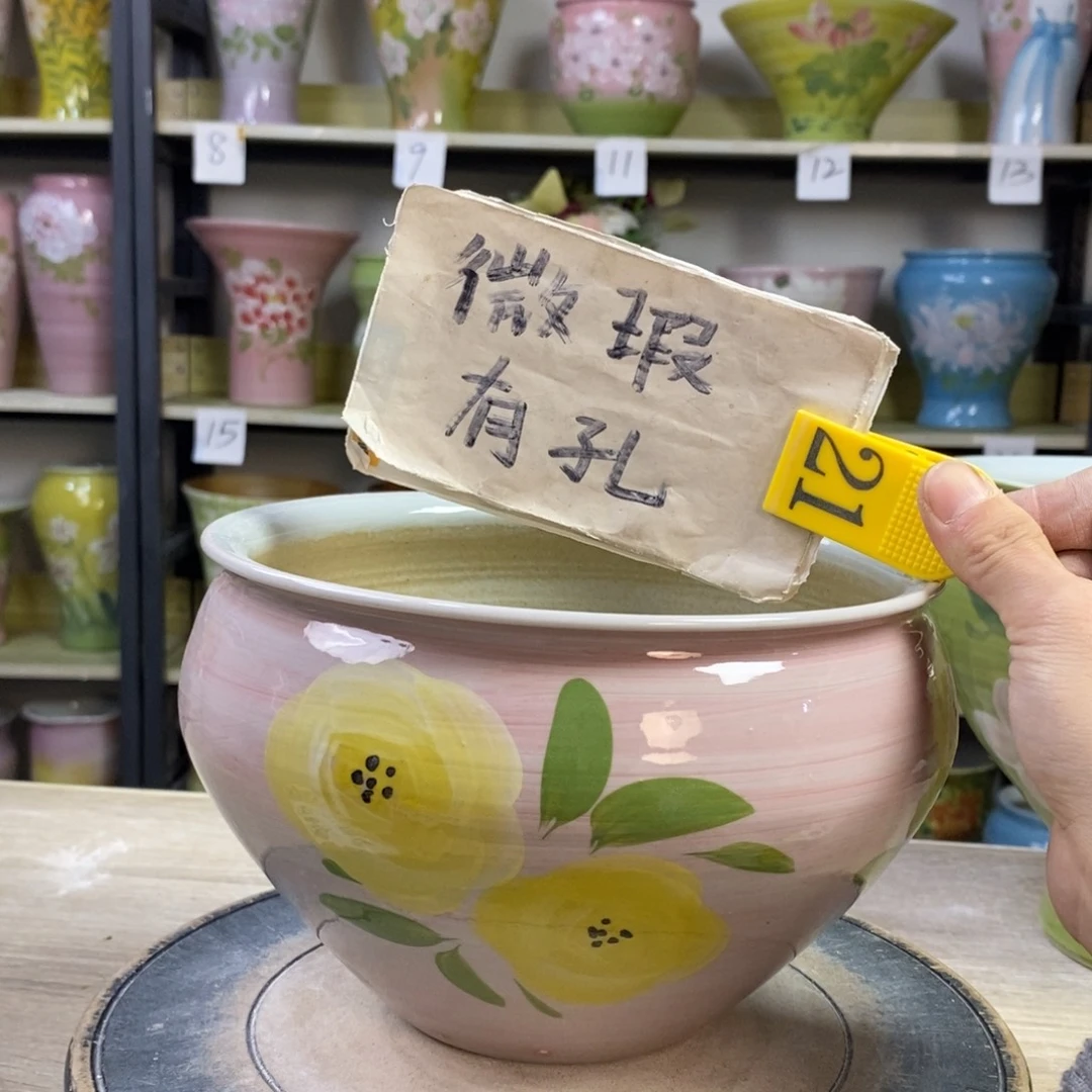 景德镇手工手绘陶瓷花盆