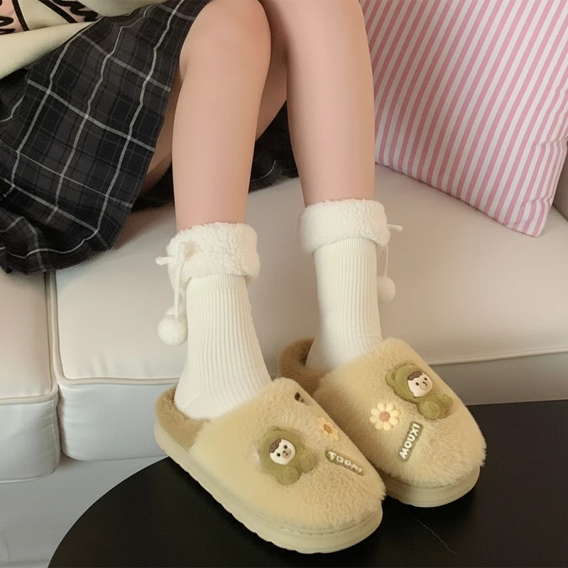 轻派可爱卡通棉拖鞋女童2025秋冬季新款亲子保暖居家室内防滑拖鞋