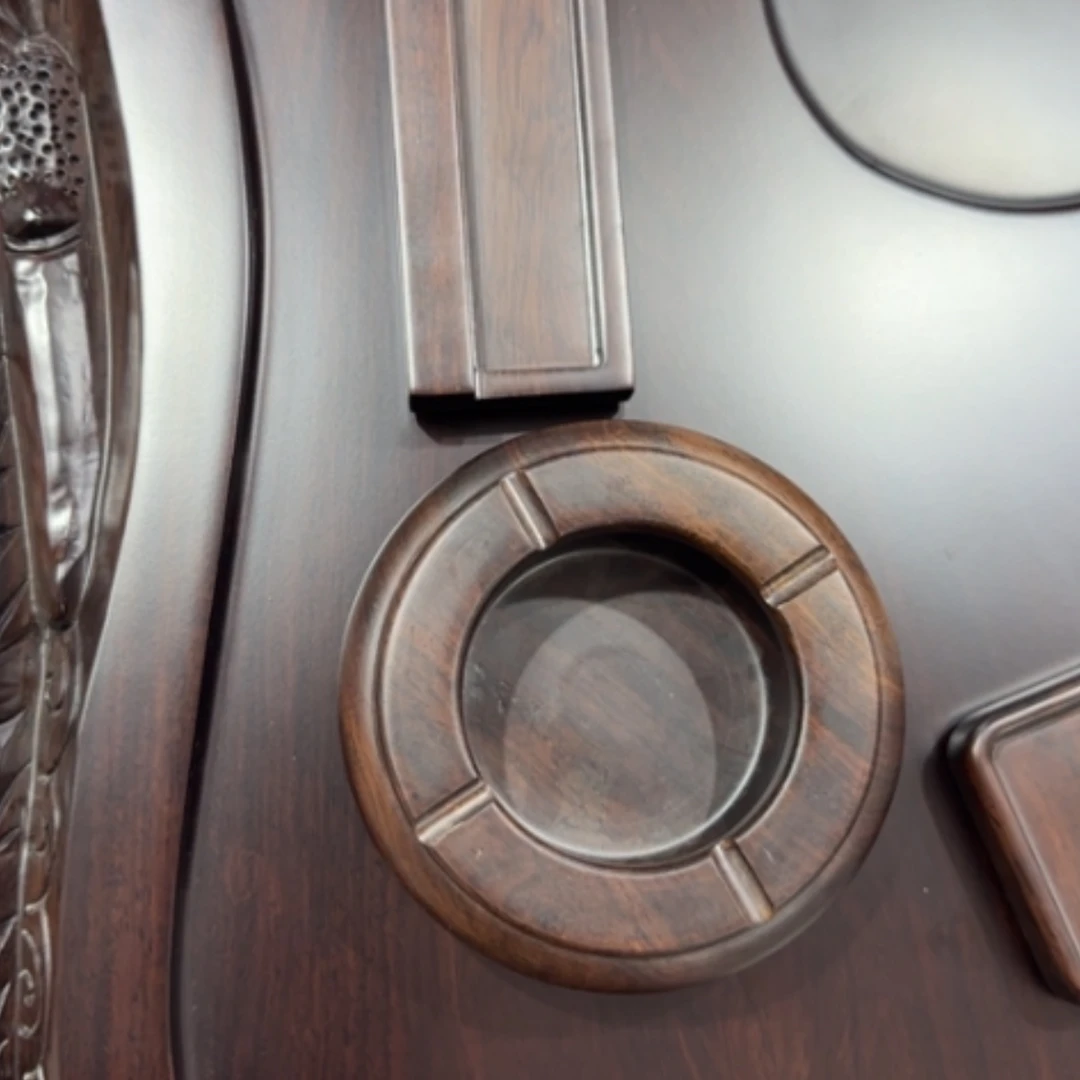 【闪购商品】非洲莫桑比克黑檀木烟灰缸直径16公分