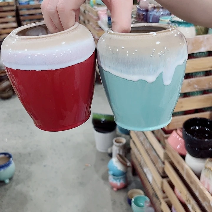 有孔.凑单10元陶瓷花盆发货！