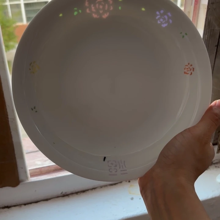 青瓷景德镇陶瓷盘子两只微瑕