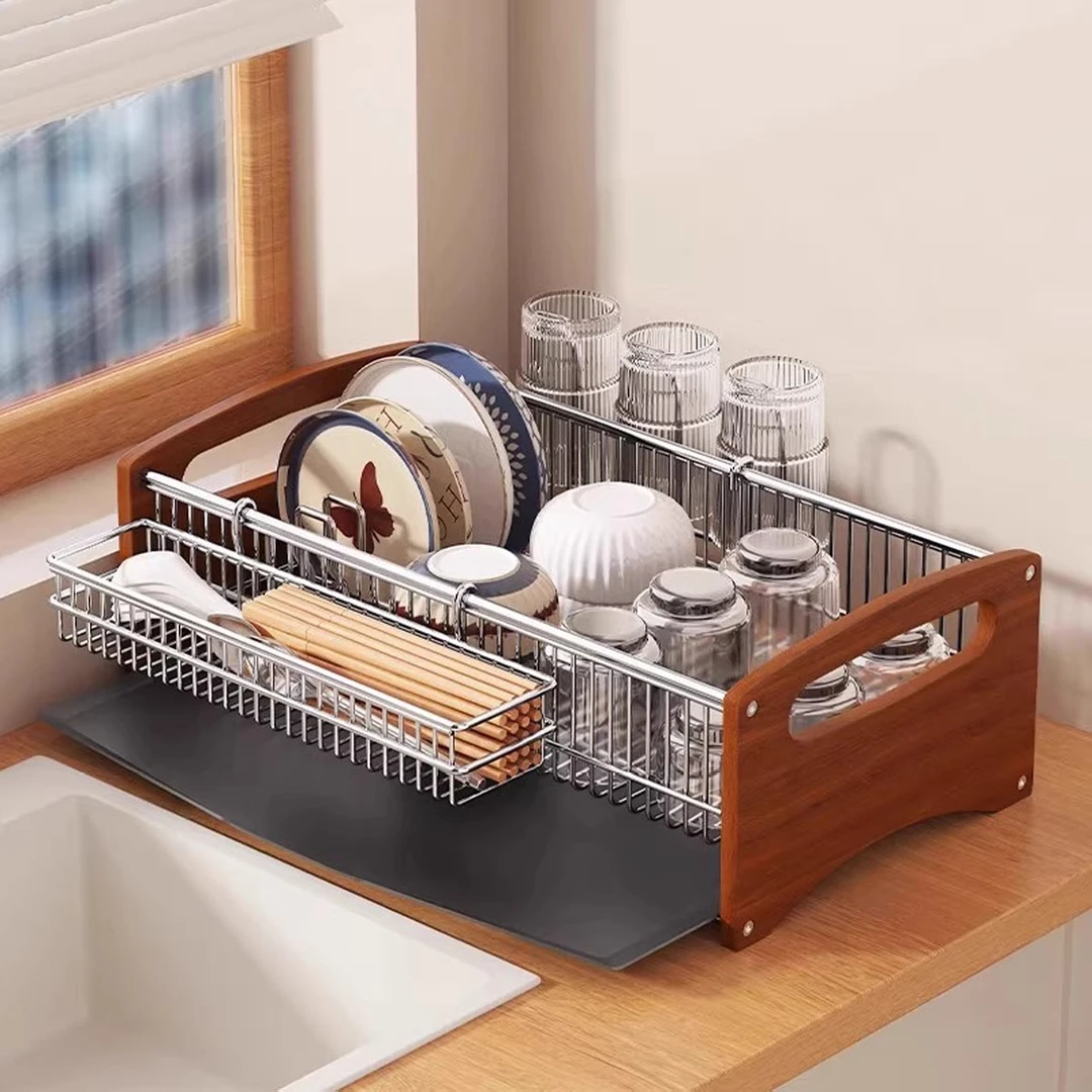 304不锈钢碗盘沥水架厨房置物架沥水篮碗架放碗筷碗碟收纳层架