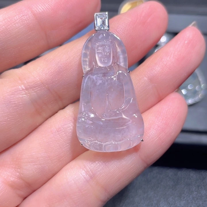 颈饰18K金镶嵌翡翠翡翠