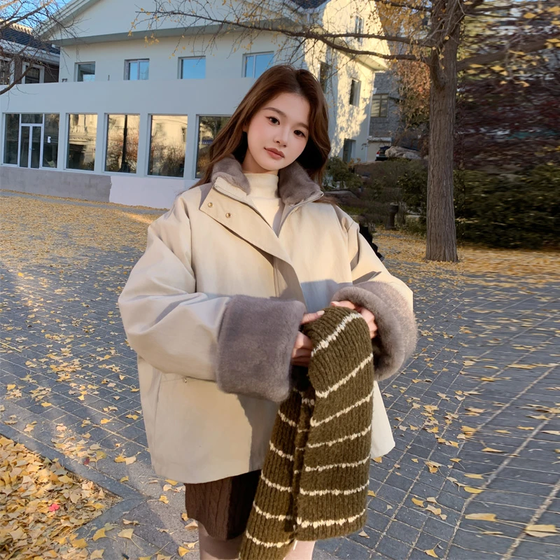 甜酷时尚ins风派克羽绒服2025冬季新款小众工装风白鸭绒内胆外套