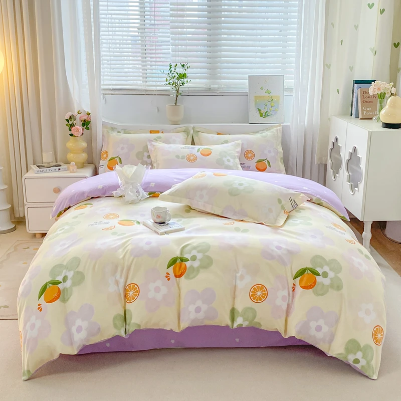 嘉赫斯2025春季新款A类亲肤超柔印花四件套小清新套件学生三件套