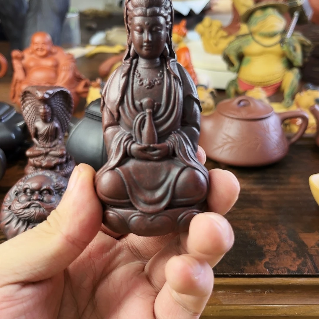 紫砂茶宠观音茶宠雕塑