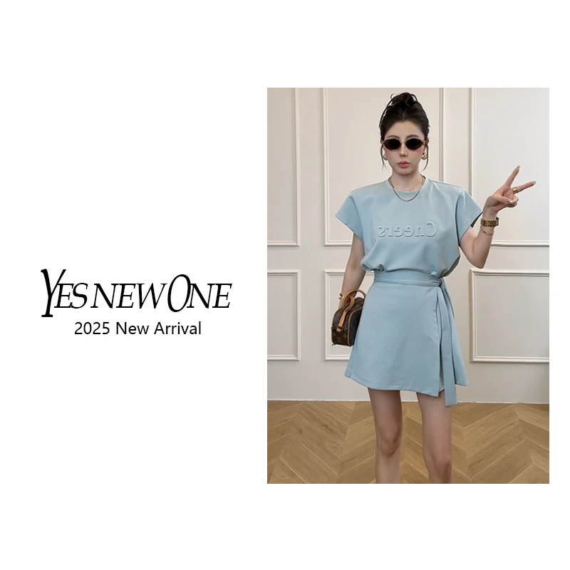 【大蟲家】韩版围裙3D立体字母浮雕收腰显瘦洋气女装连衣裙2025夏季