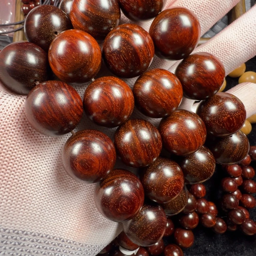 小叶紫檀手串/手链2.0帝王级泥料内二膘鳞底圆珠