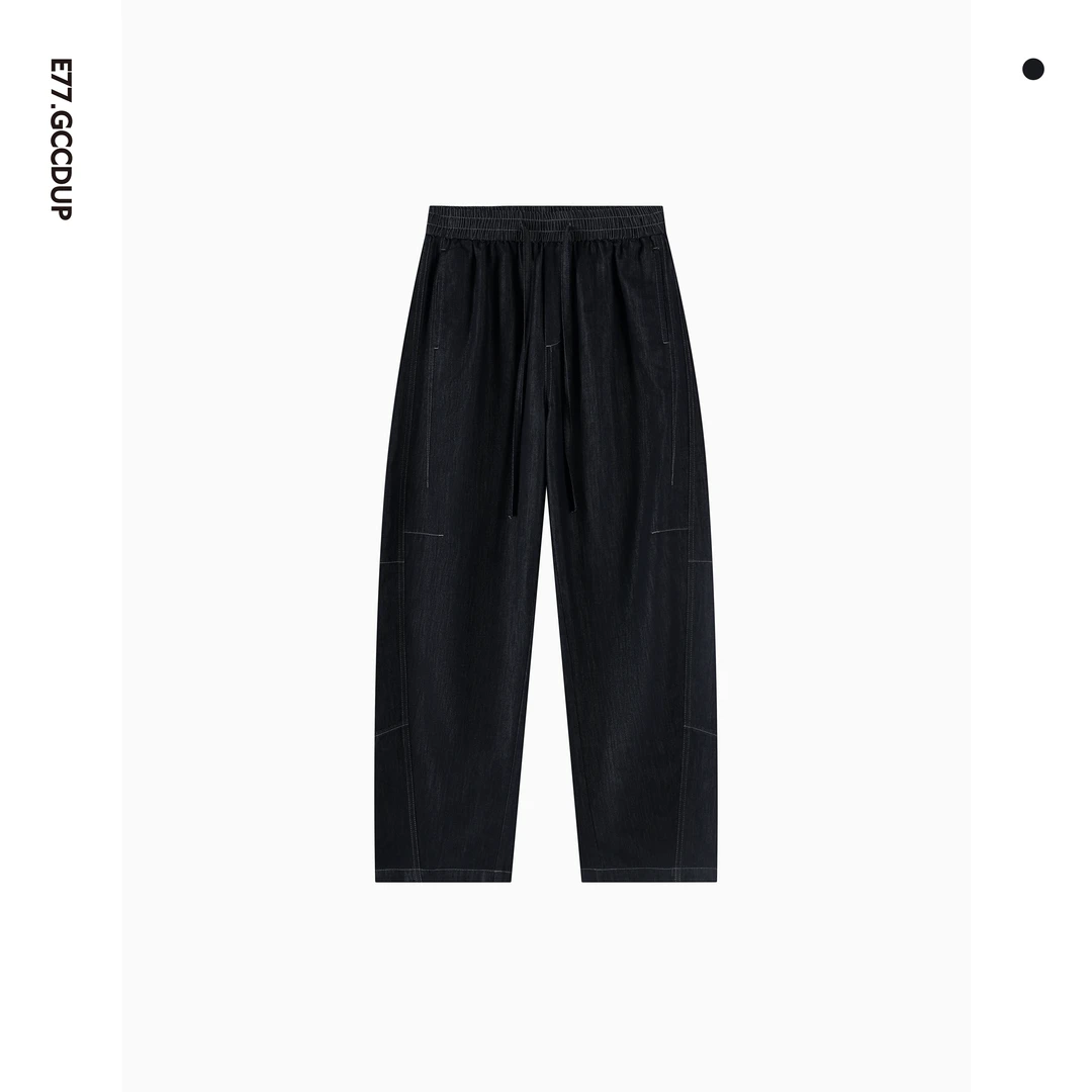 夏季莱赛尔休闲裤潮流简约设计感男女同款时尚长裤5660