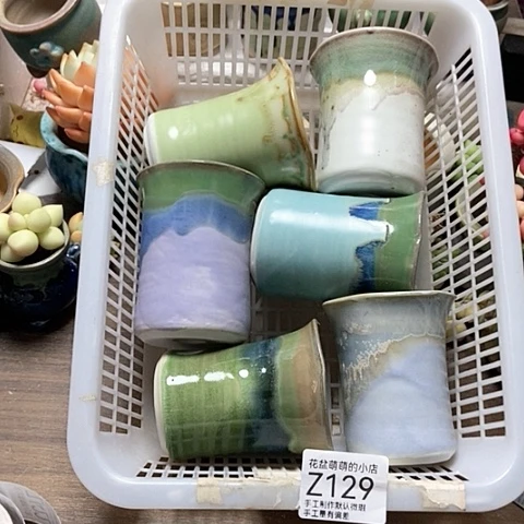 紫砂花盆129微瑕品口径7厘米左右尺寸