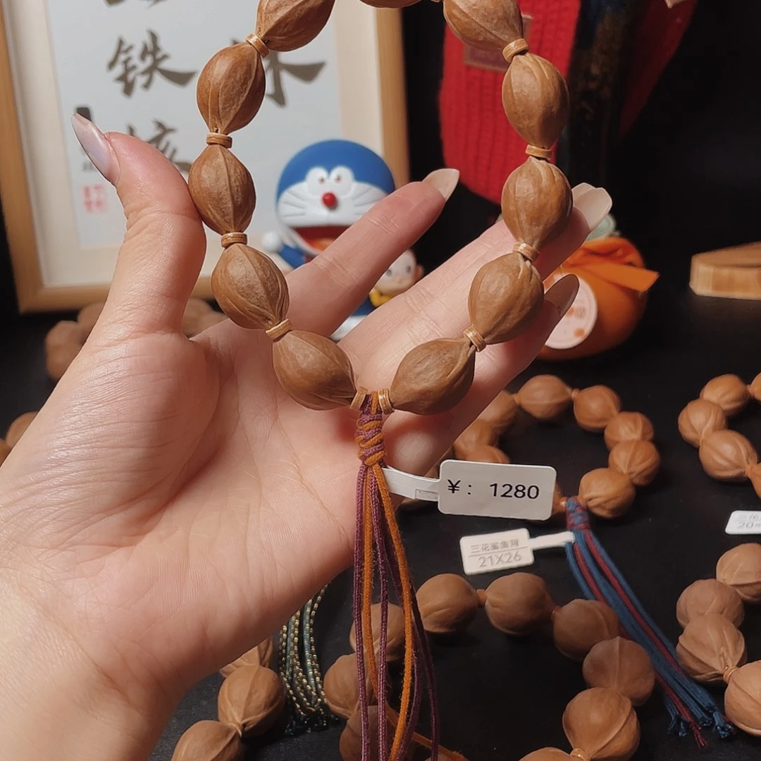 那***啦手串/手链橄榄核1523三花鲨鱼背