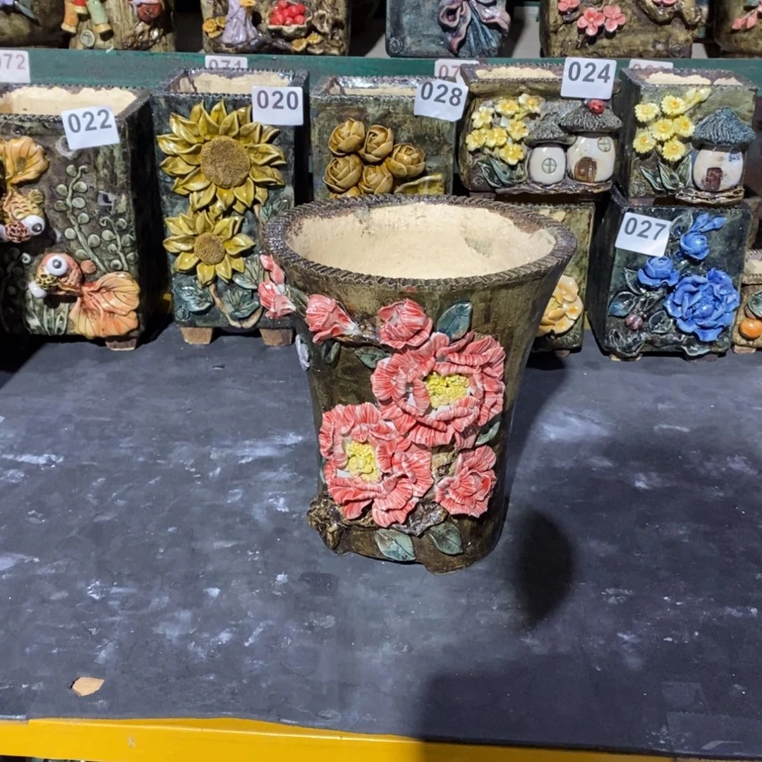 红陶青藤花器多肉花盆