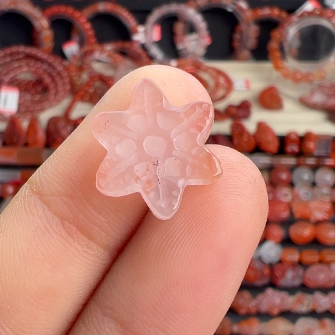 南红玛瑙未镶嵌颈饰雪花❄️