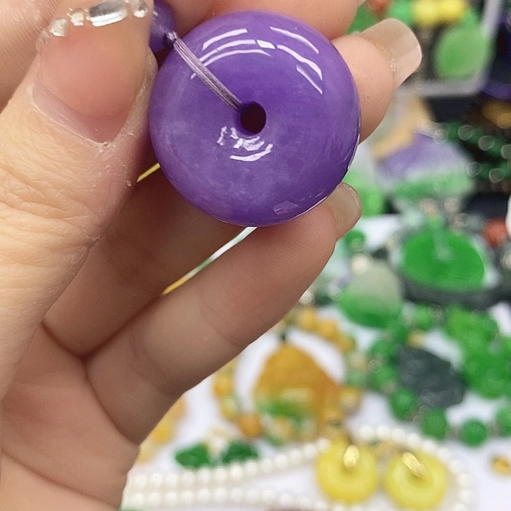 翡翠未镶嵌耳饰项链73