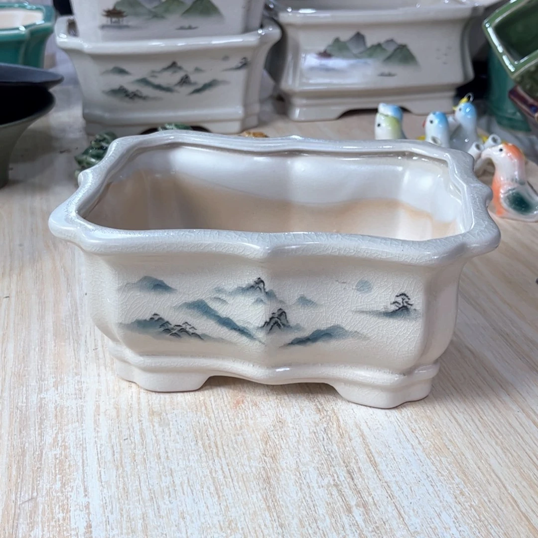 口径  20*15*9.5陶瓷绿植多肉微瑕花盆