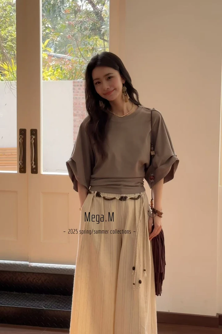 福秒-后背绑带！露背显瘦T恤（MG06026#）MG