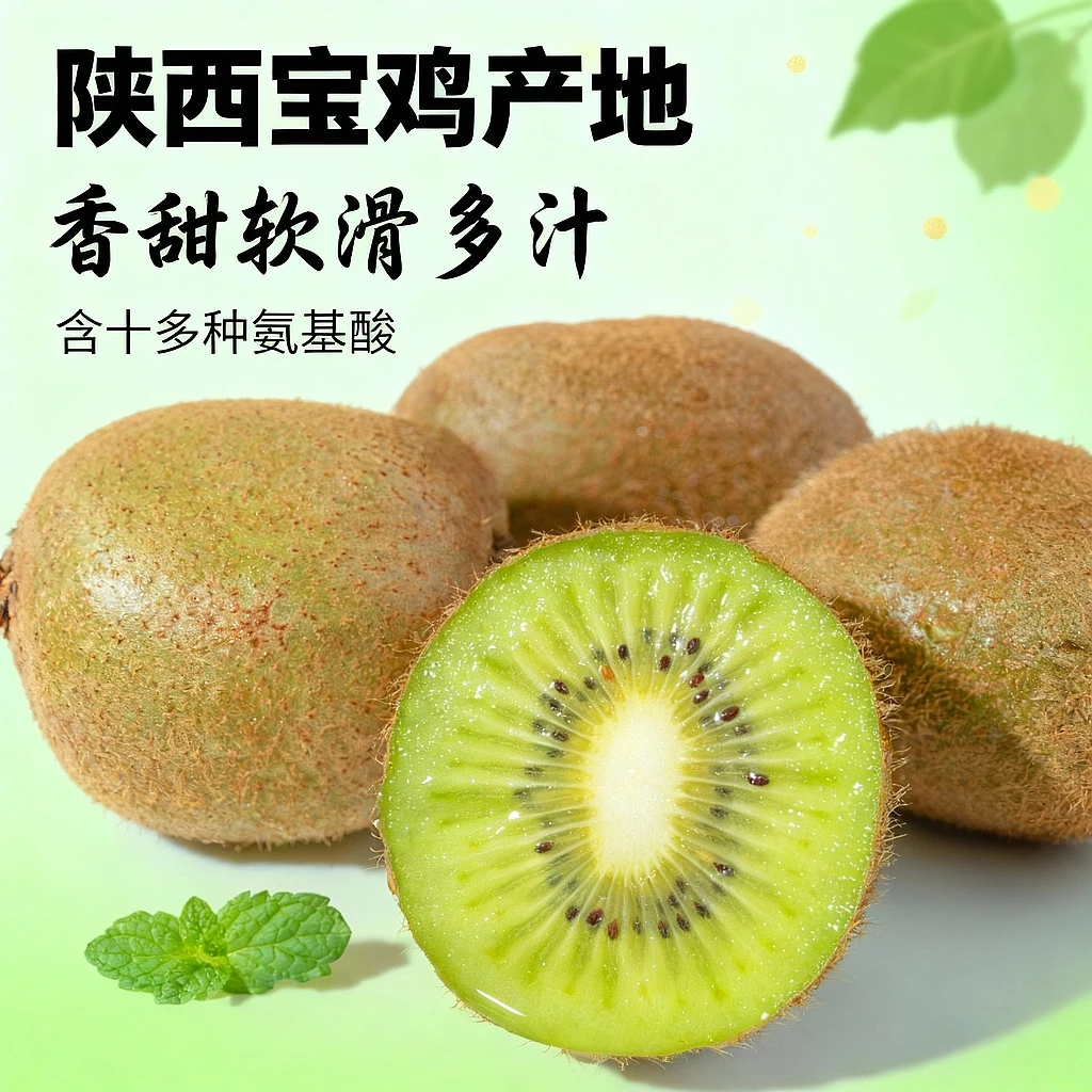 眉县徐香猕猴桃头茬鲜果现摘香甜肉厚皮薄新鲜食用鲜嫩绿心猕猴桃