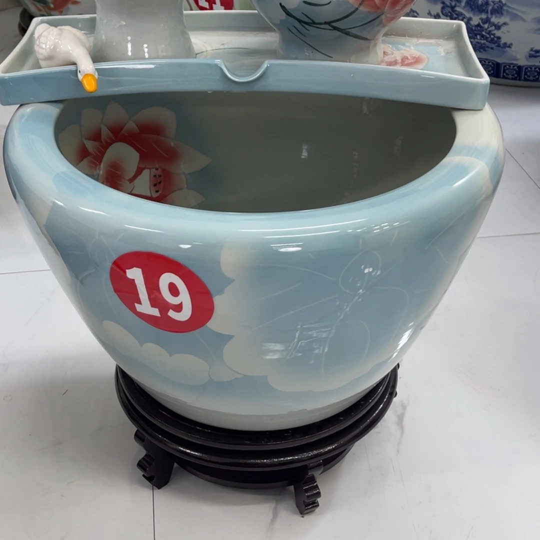 摆件陶景德镇陶瓷鱼缸