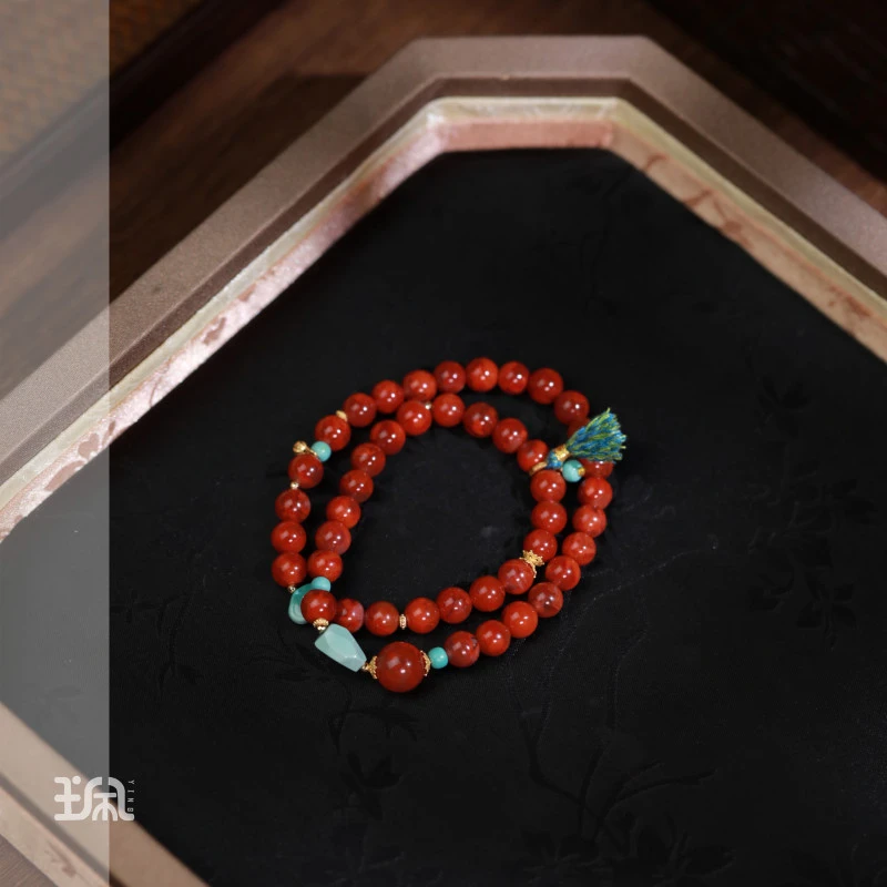 焰珩|南红玛瑙*手串*18K金镶嵌QXC24102601多样性发其一