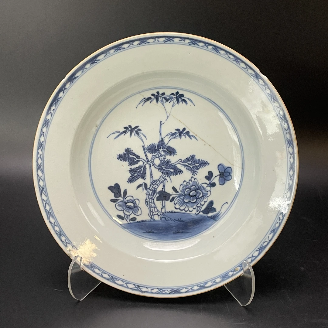 A01721-0004 清乾隆青花赏盘 直径22.5cm