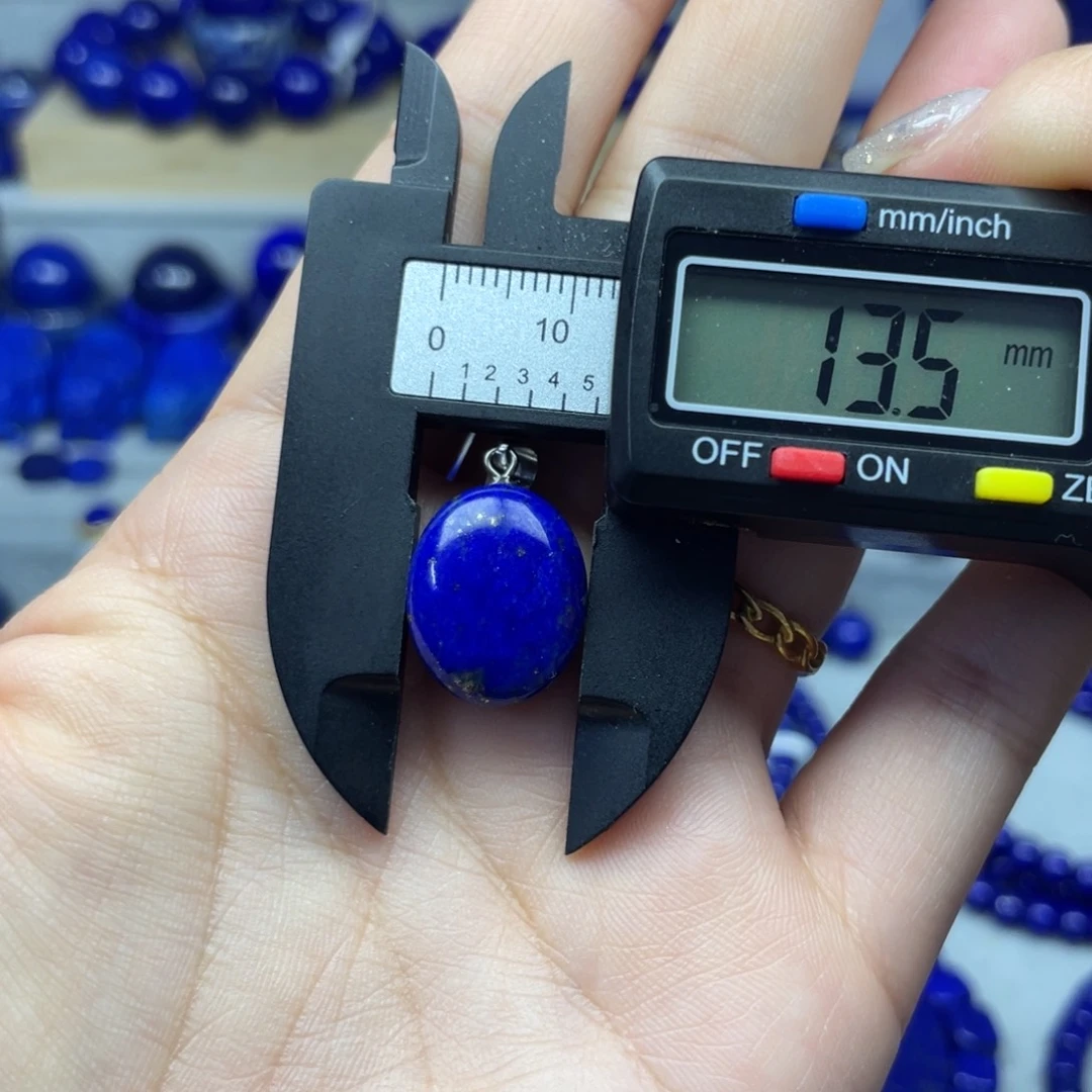 青金石银S925镶嵌蛋面吊坠