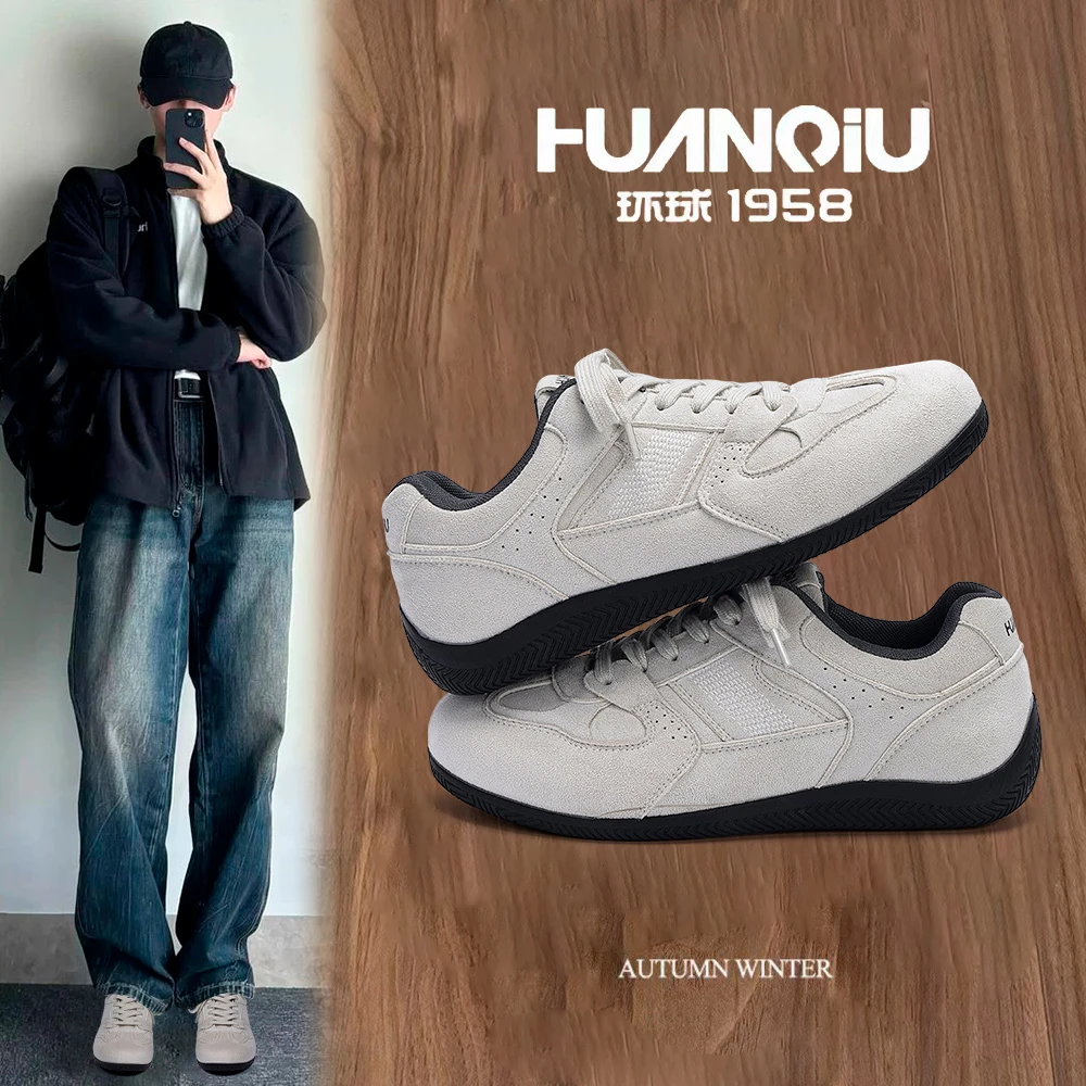 环球内增高德训鞋男2025爆款复古设计韩版学生休闲百搭小众赛车鞋