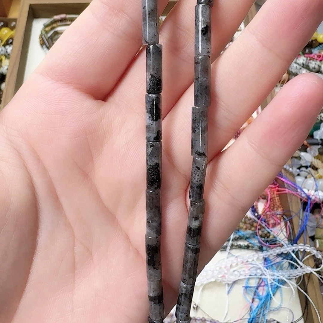 未镶嵌玛瑙/玉髓珠宝半成品闪光石卡4圆管一条
