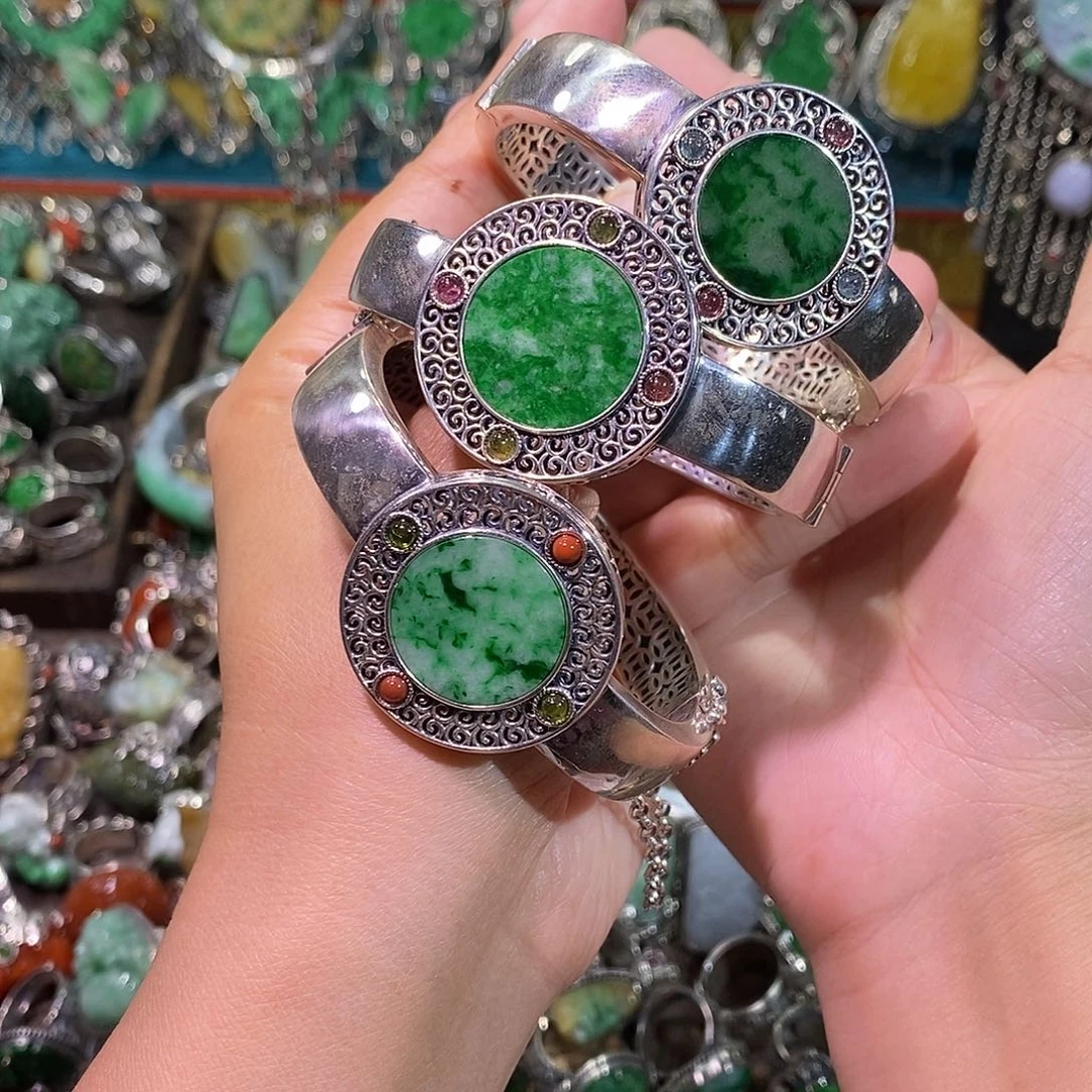 散珠翡翠手镯炸炸炸