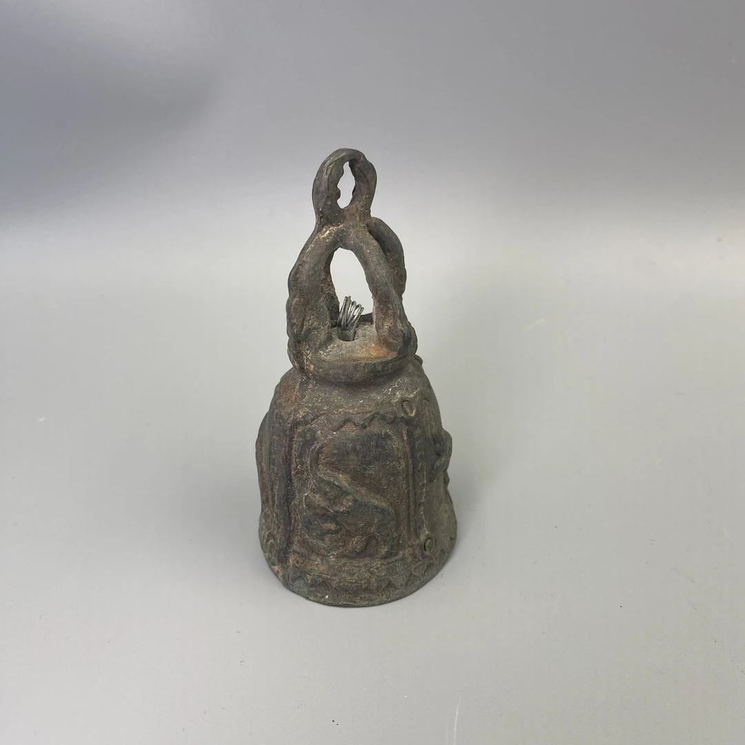 清代时期铜质太平有象纹摇铃瑞象响铃益合/2412-158