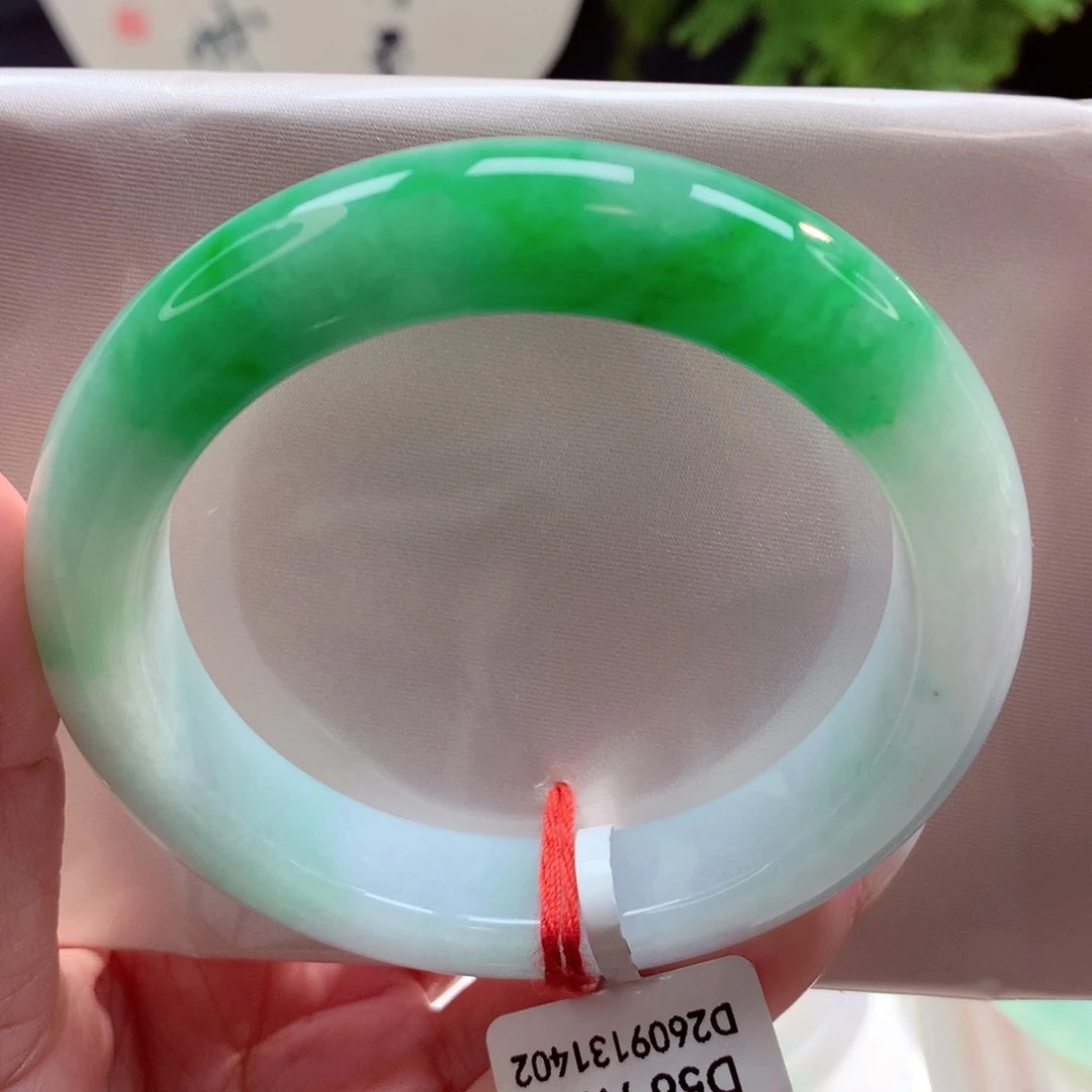 未镶嵌手镯翡翠56.8圈白底青（22号）