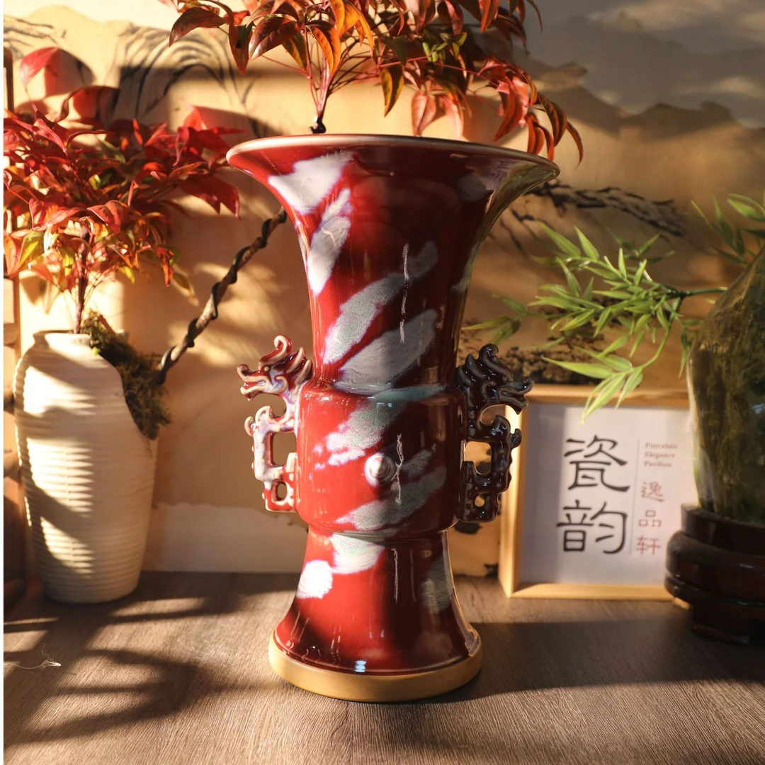 瓷韵逸品轩---中瓷双龙樽，携窑火匠心，演绎东方雅器精美钧瓷礼品