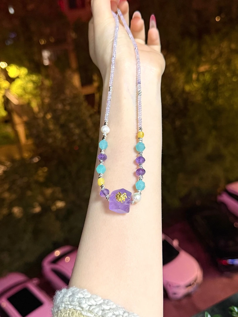 【莹莹专属】天然珠宝紫水晶项链M4312